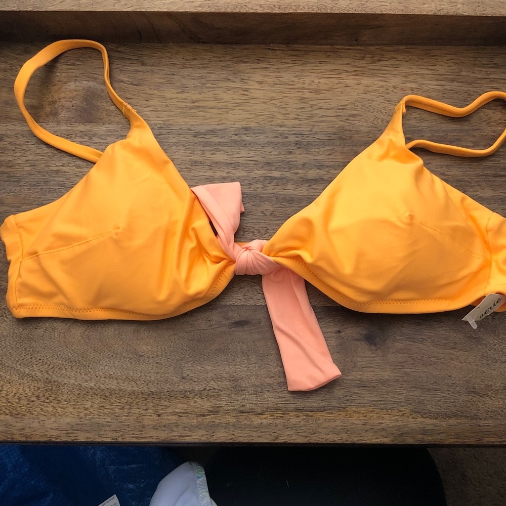 Orange Bikini Top with Peach Tie